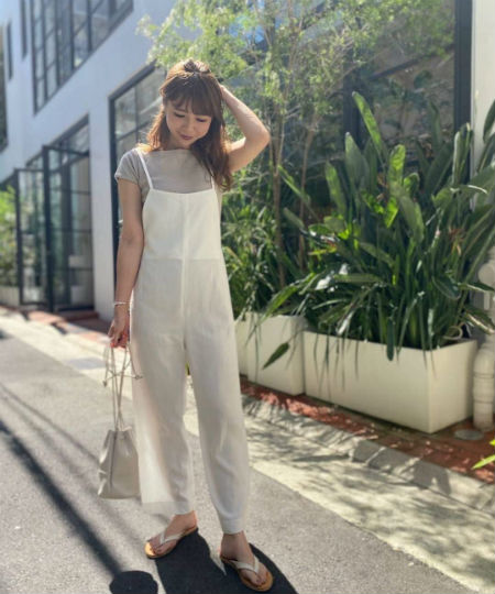 キャナルジーン ギャザーサロペット ベージ 36ュ（RED CHOP WORKS  